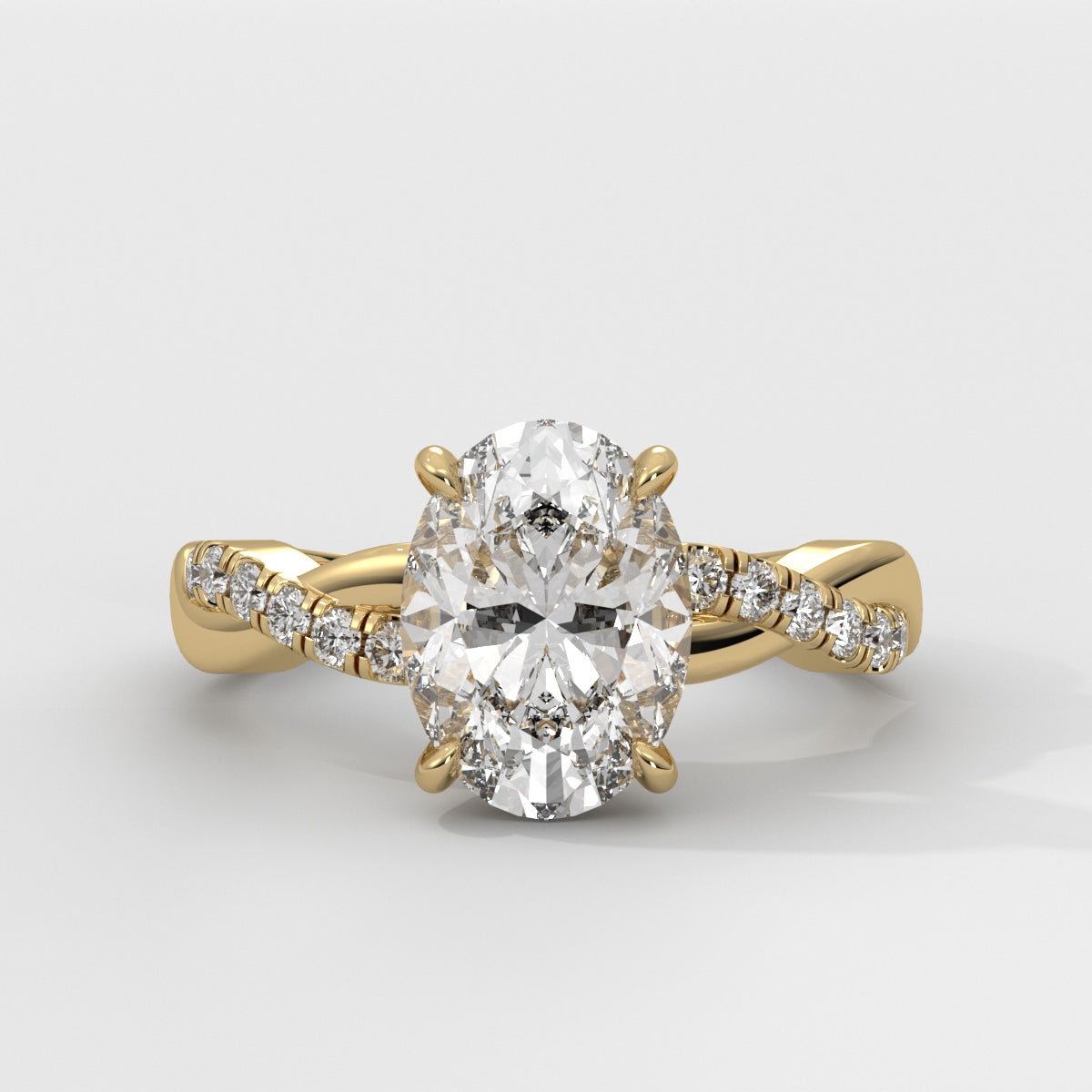 Anillo de Compromiso Twisted Shank Oval