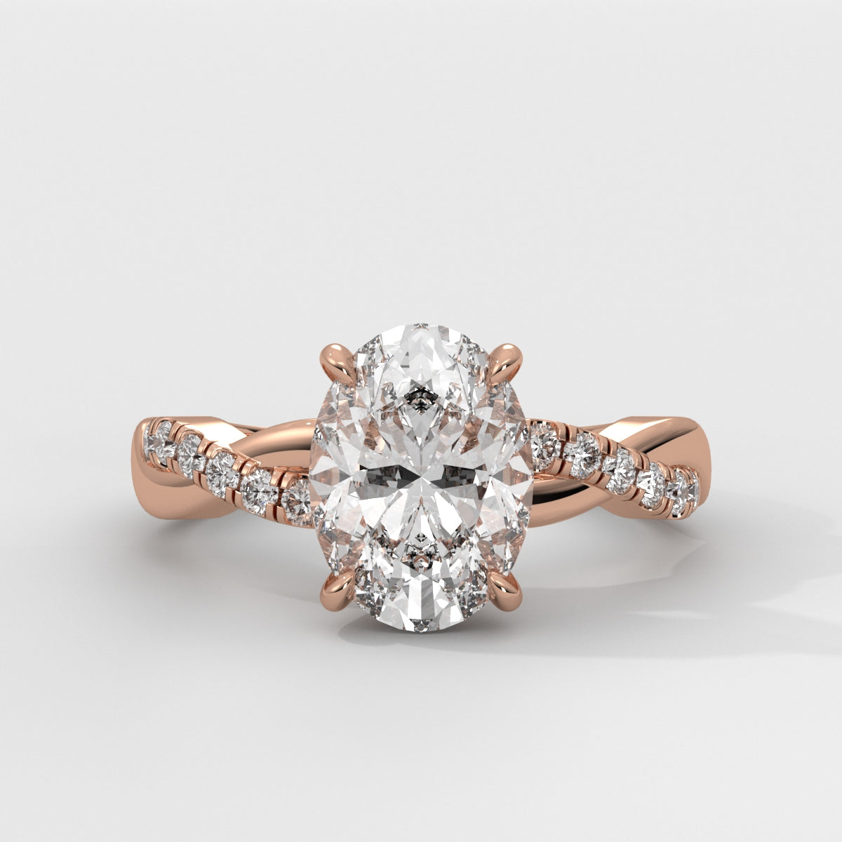 Anillo de Compromiso Twisted Shank Oval