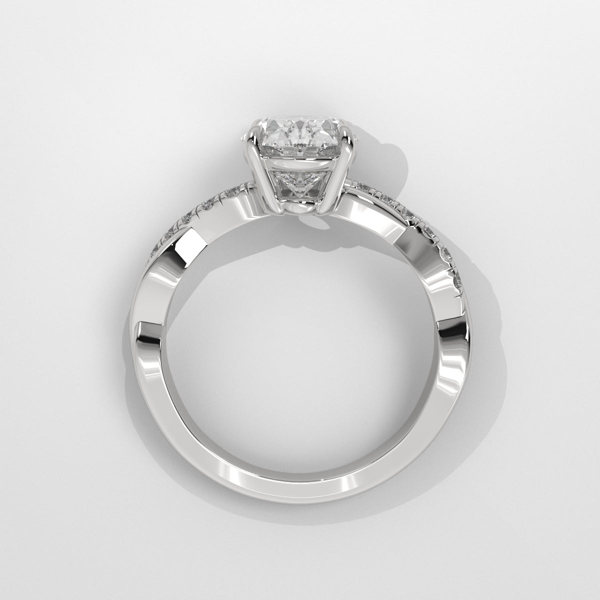 Anillo de Compromiso Twisted Shank Oval