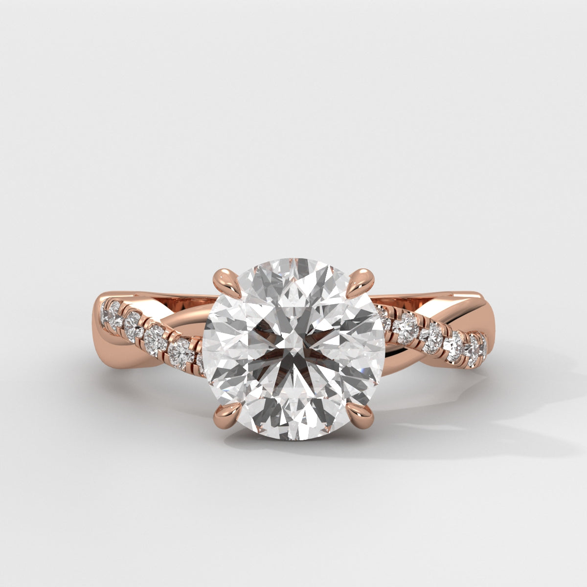 Anillo de Compromiso Twisted Shank Round