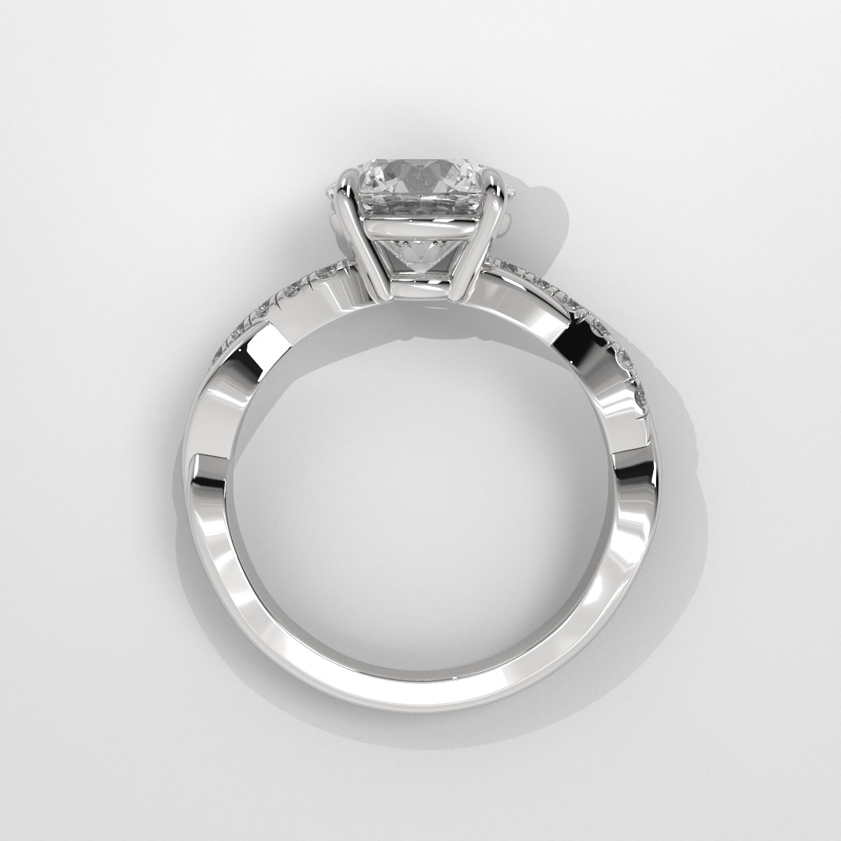 Anillo de Compromiso Twisted Shank Round